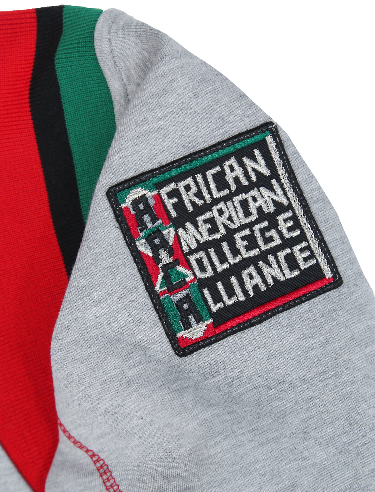 30th Anniversary FTP Malcolm X Frankenstein Stitched Hoodie MDH.Grey / Red Malcolm X College Frankenstein Hoodie detail image