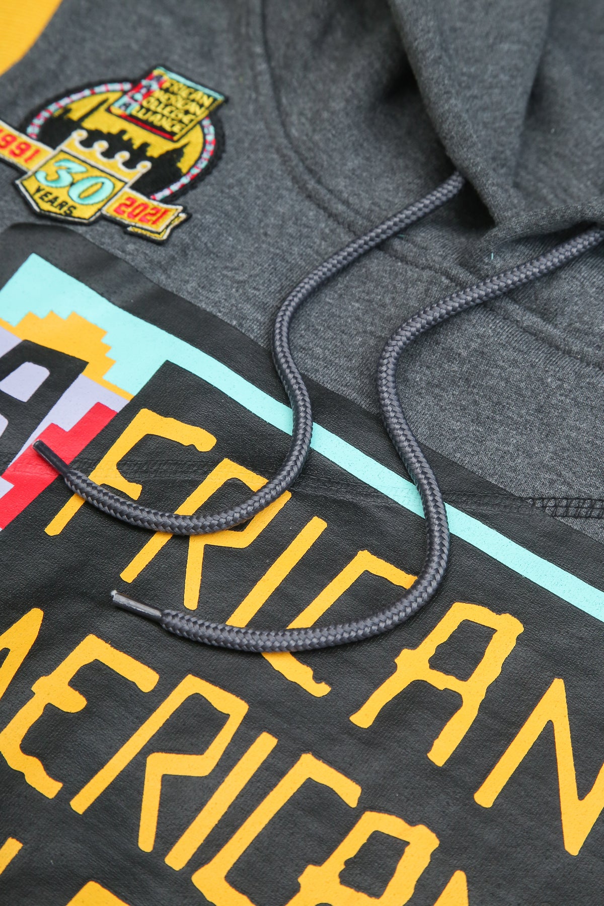 30th Anniversary AACA Frankenstein Stitched Hoodie Charcoal/Black Frankenstein Hoodie detail image