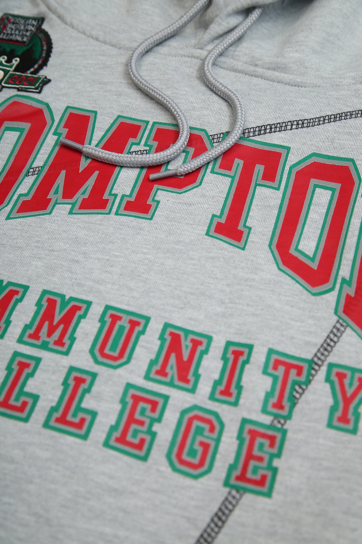 30th Anniversary FTP Compton Community College Frankenstein Stitched Hoodie MDH.Grey / Black Compton College Frankenstein Hoodie detail image