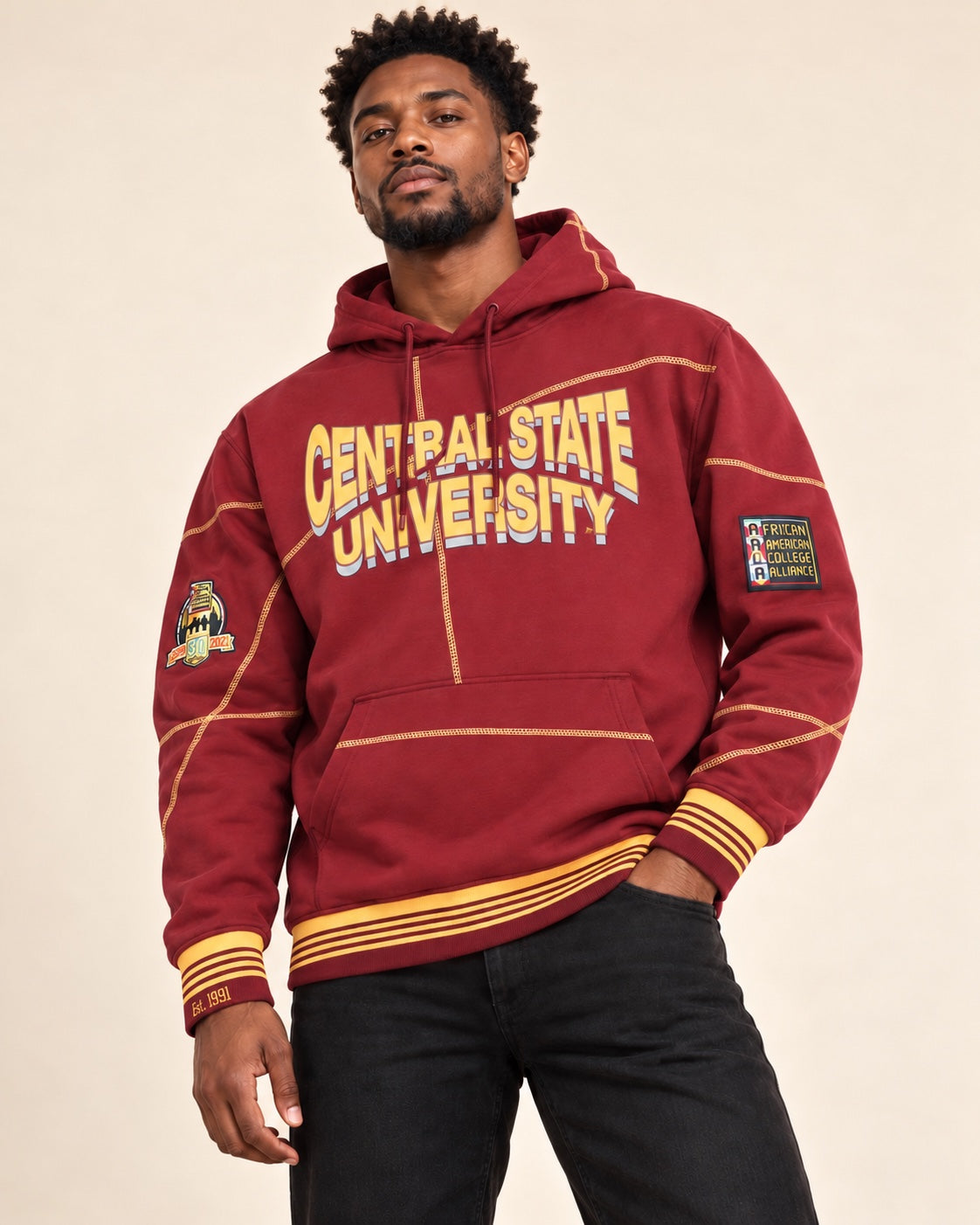 Central State University 93 Frankenstein Hoodie Maroon/Gold - AACA 30th Anniversary Special Edition