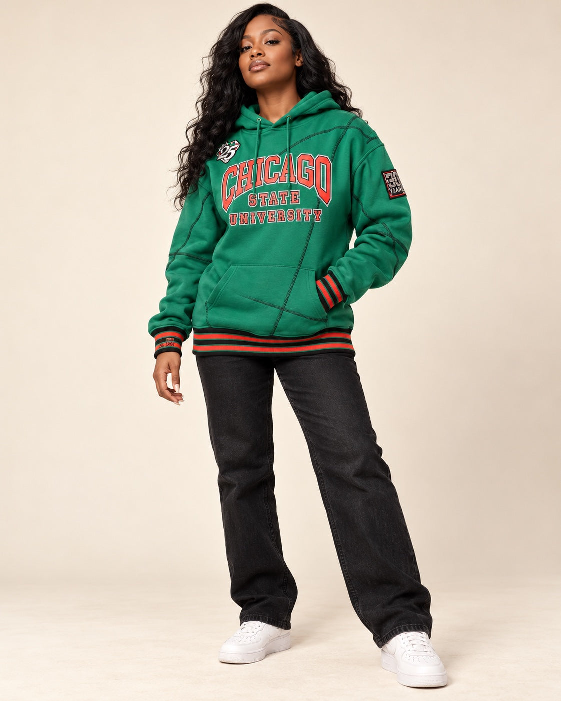 FTP Chicago State University AACA Original 92 Frankenstein Stitched Hoodie Kelly Green/Black