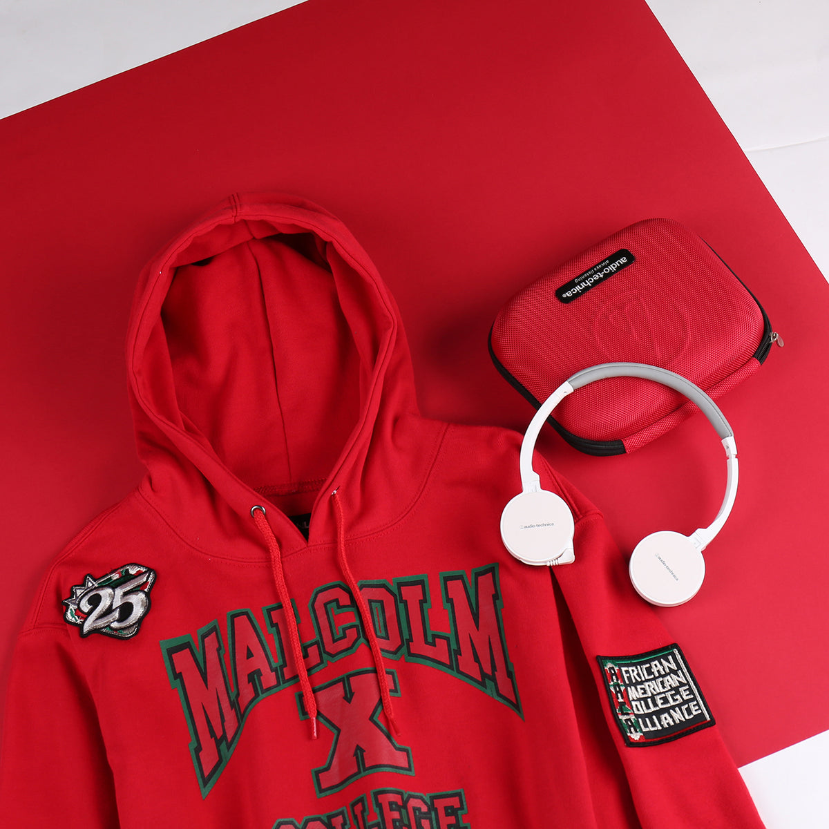 AACA Malcolm College Hoodie | Red Malcolm X College Classic Hoodie detail image