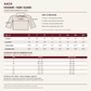 AACA hoodie size guide: garment measurements in inches, estimated height in ft and in, weight in lbs