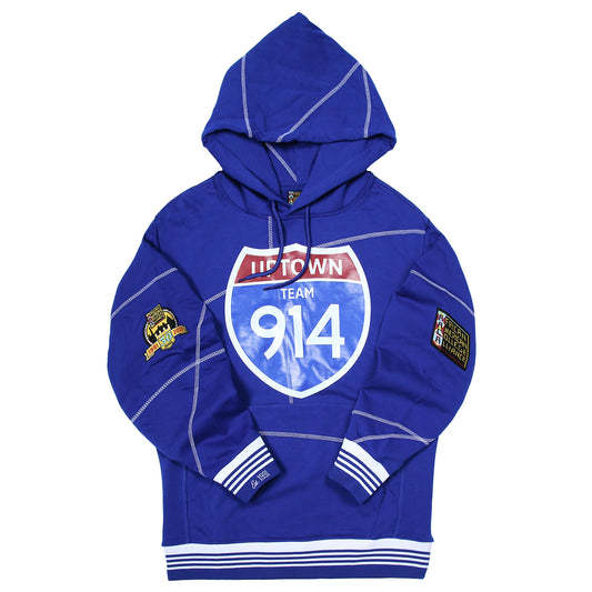 Uptown Team 914 93 Frankenstein Hoodie Royal Blue/White Frankenstein Hoodie white background product image