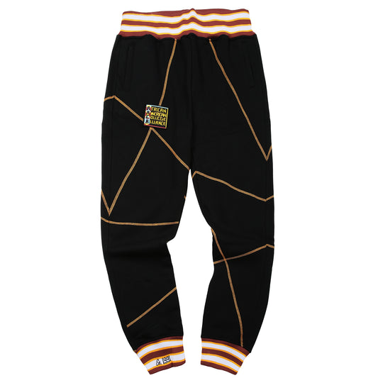 AACA Original '92 "Frankenstein" Stitched Sweatpants Black/Gold Frankenstein Sweatpants white background product image