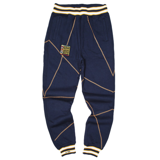 AACA Original '92 "Frankenstein" Stitched Sweatpants Navy/Gold Frankenstein Sweatpants white background product image