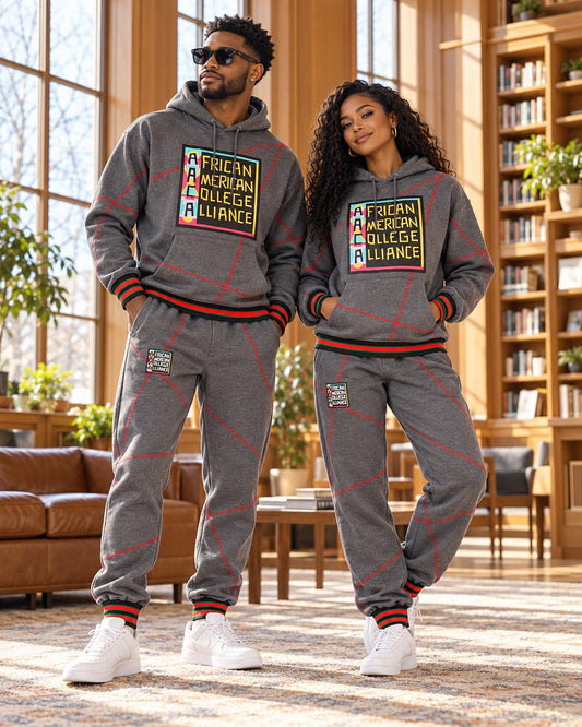 FTP AACA Original 92 Frankenstein Stitched Hoodie Charcoal Red + Joggers Set