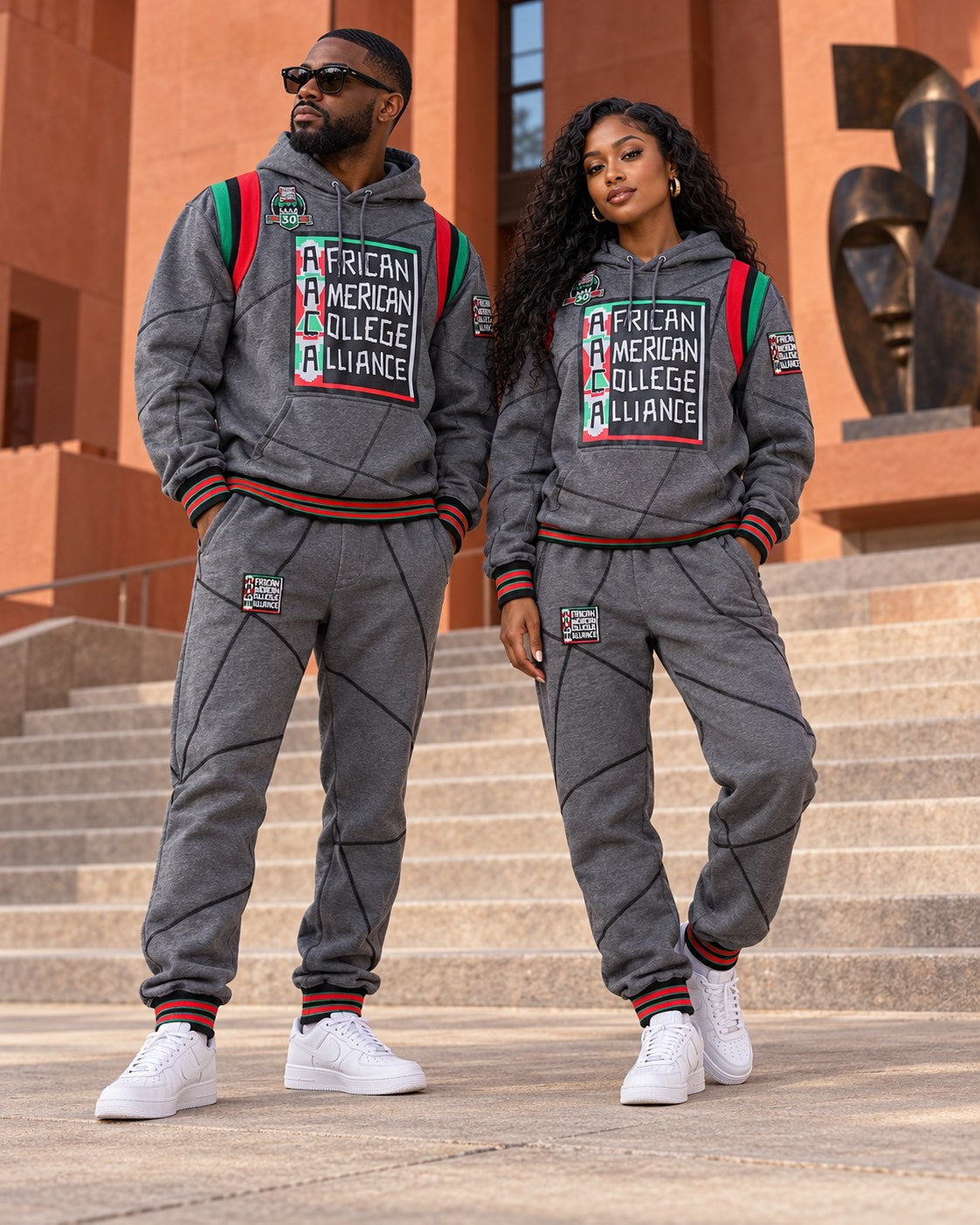 30th Anniversary FTP AACA Frankenstein Stitched Hoodie Charcoal / Black + Joggers Set