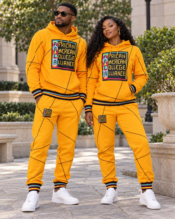 AACA Original 92 Frankenstein Stitched Hoodie Gold/Black + Joggers Set