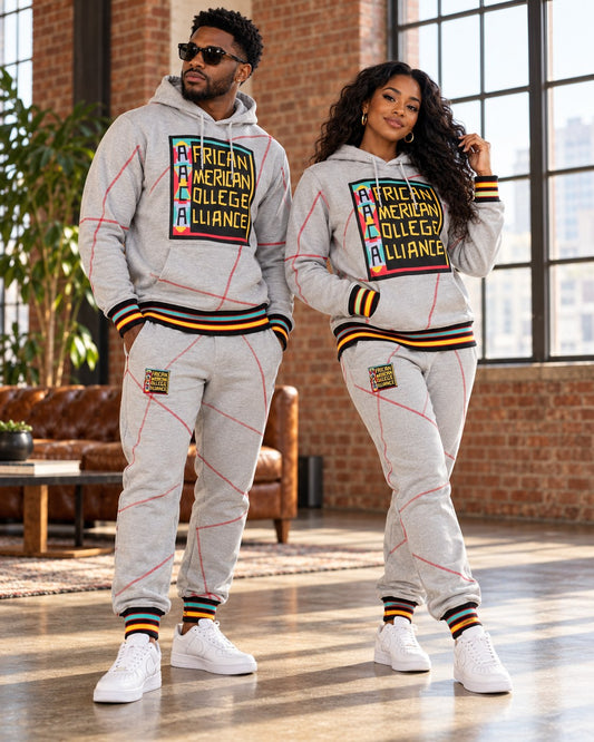 AACA Original 92 Frankenstein Stitched Hoodie MDH.Grey / Red + Joggers Set