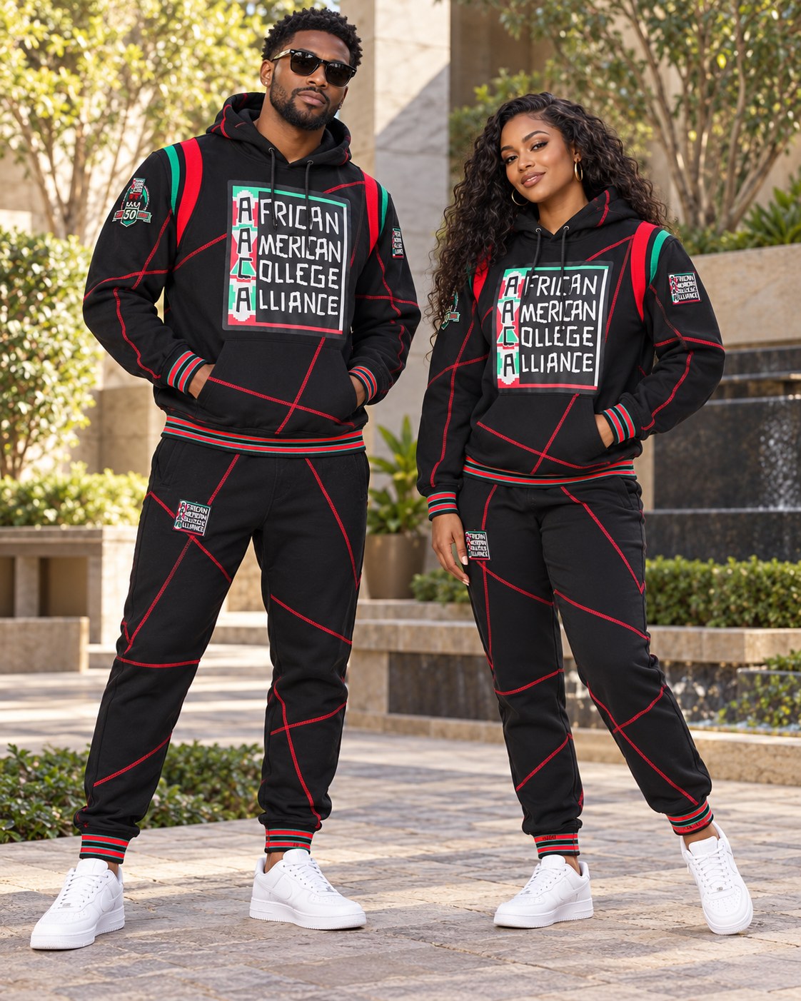 30th Anniversary FTP AACA Frankenstein Stitched Hoodie Black/Red + Joggers Set
