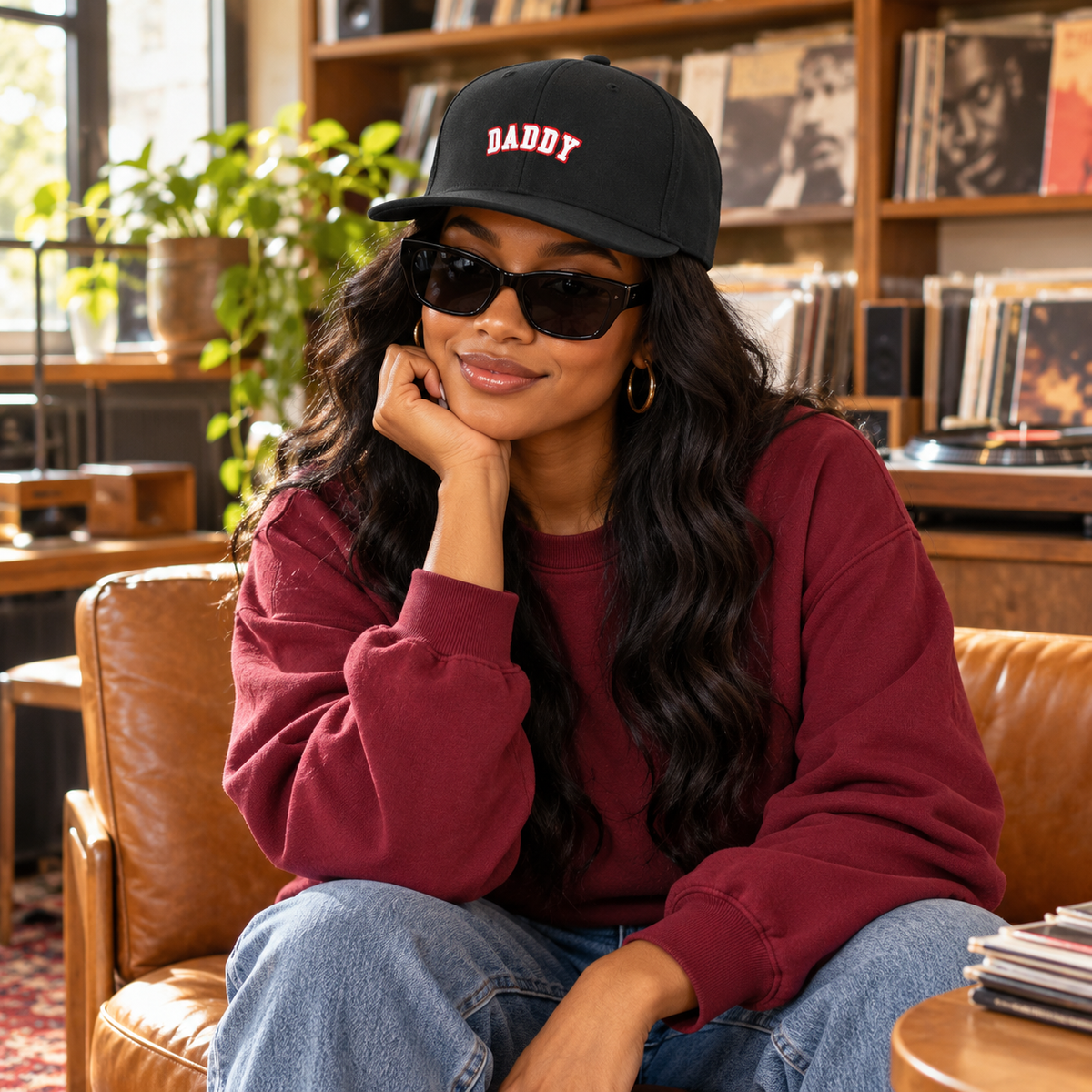 DADDY Embroidered Cap — Black