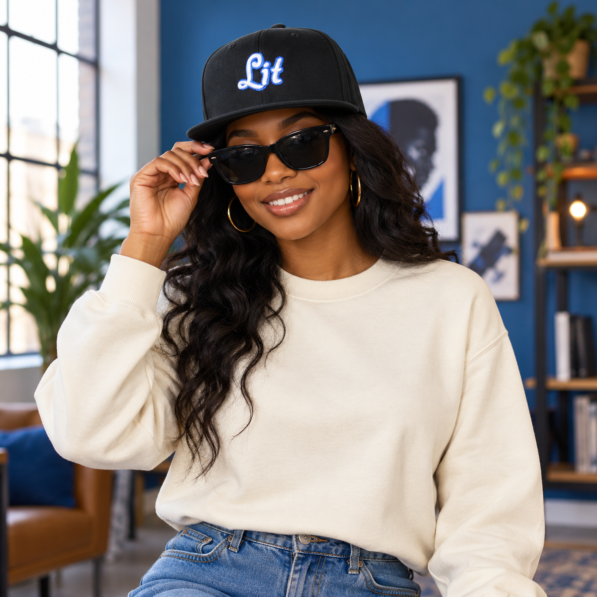 LIT Embroidered Cap — Black