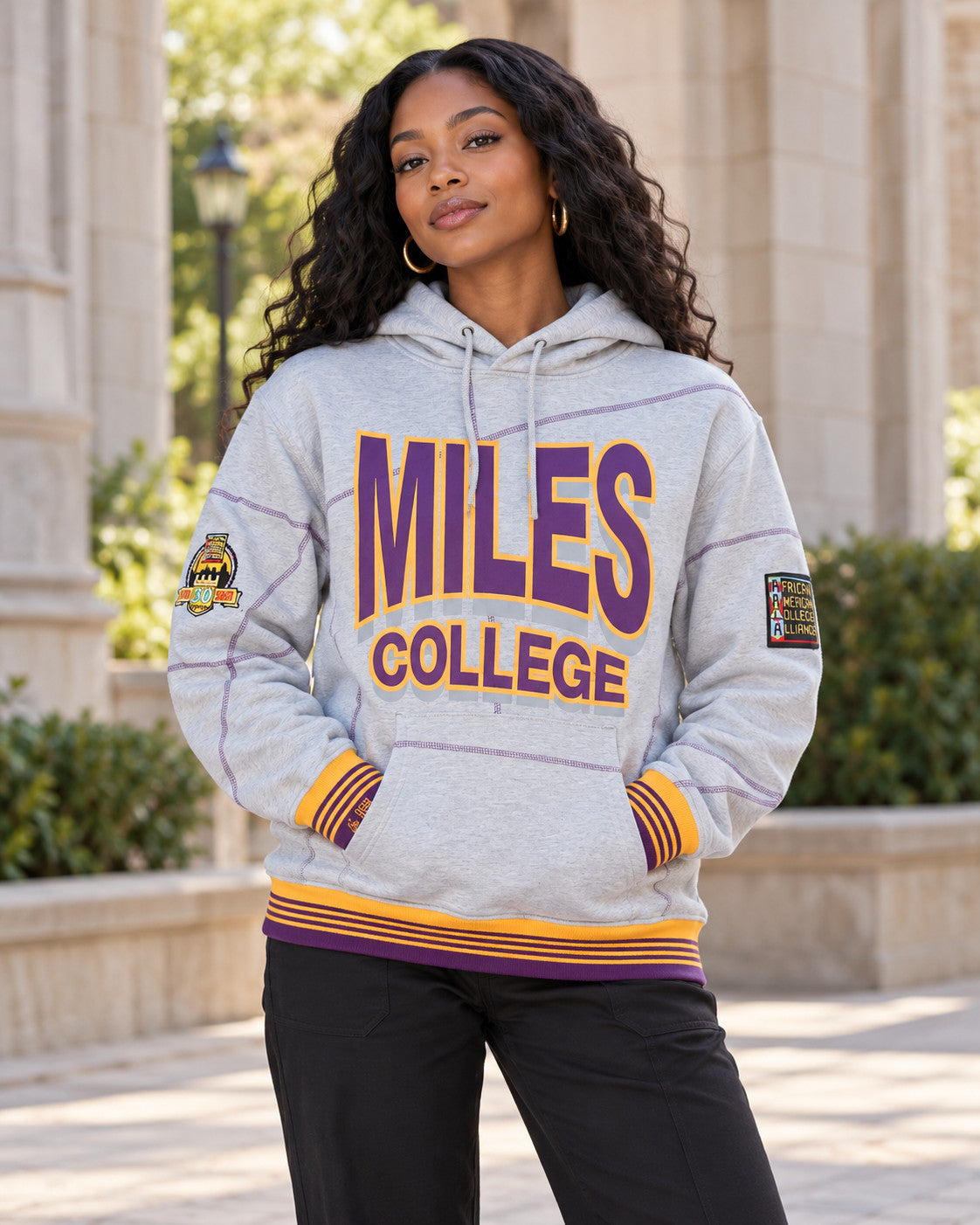 Miles University 93 Frankenstein Hoodie MDH.Grey / Purple / Gold - AACA 30th Anniversary Special Edition — alternative model styling