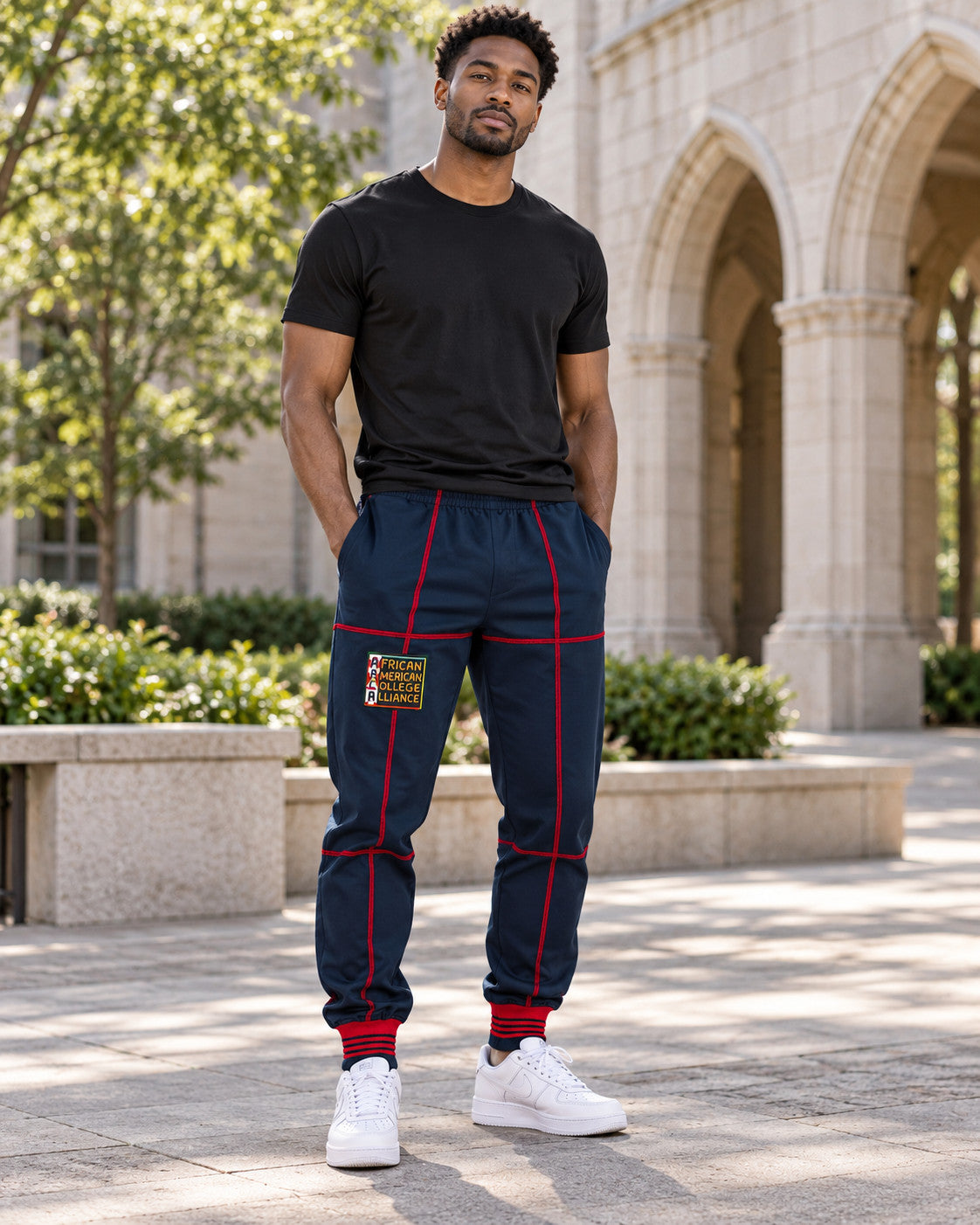 AACA Fresh 93 Frankenstein Jogger NAVY/RED — alternative model styling