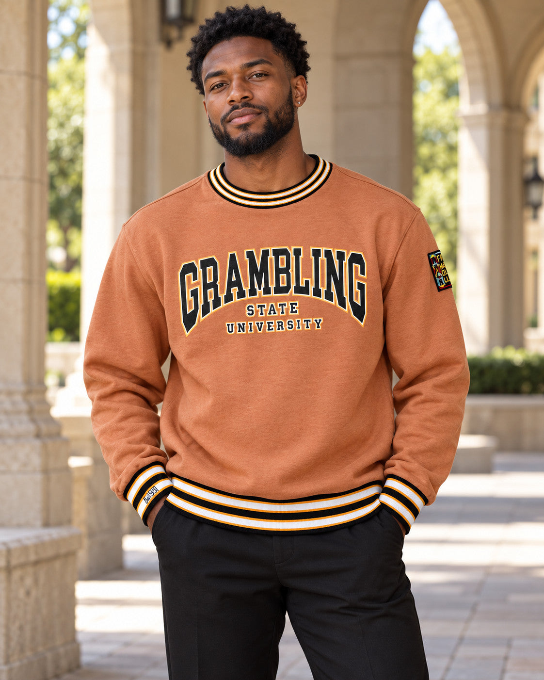 Grambling State University Classic '91 Crewneck Butter Rum — alternative model styling