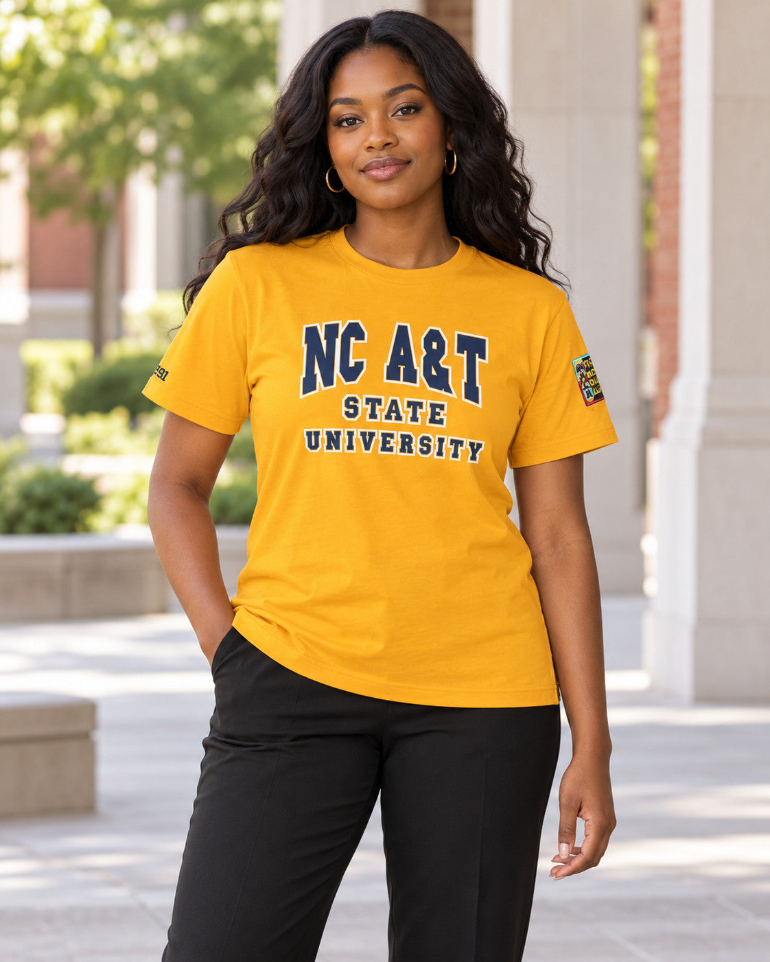 NC A&T State University AACA Classic 91 T-Shirt Gold — alternative model styling