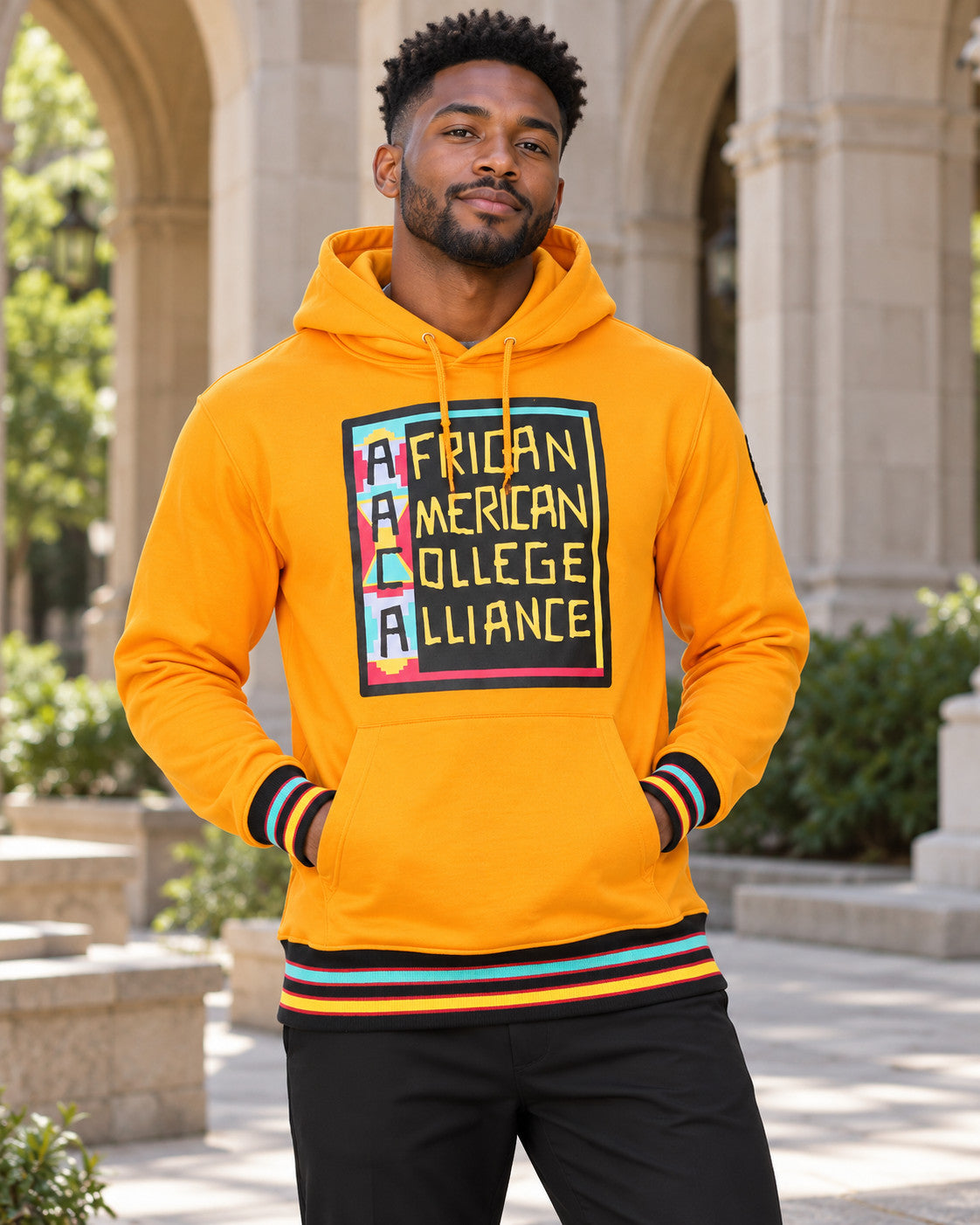 AACA Classic 91 Hoodie Old Gold — alternative model styling